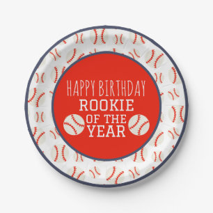 Rookie of the Year Baseball Paper Plate