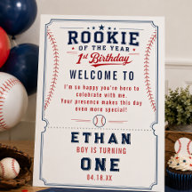 Rookie of the Year Baseball Ticket 1st Birthday