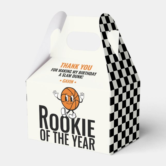 Rookie Of The Year Basketball Birthday Customised Favour Box (Front Side)
