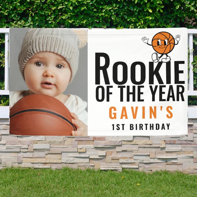 Rookie Of The Year Basketball Vinyl Birthday Banner (Creator Uploaded)
