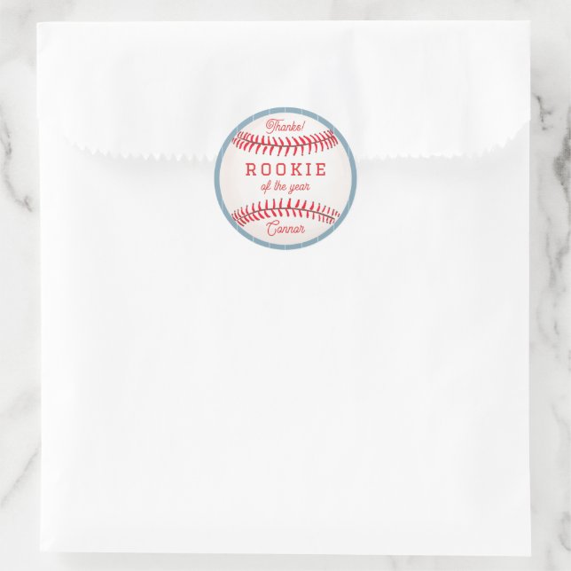 Rookie of the year Birthday Favour Classic Round Sticker (Bag)