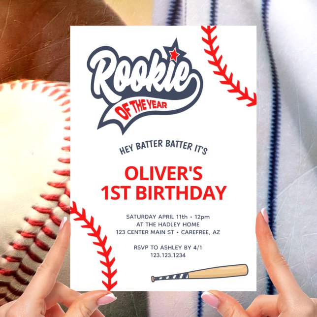 Rookie of the Year Boy's 1st Birthday Invitation (Creator Uploaded)