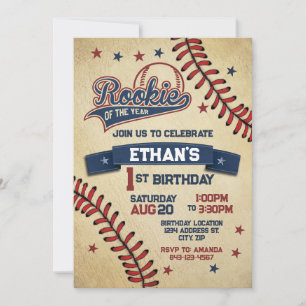 Rookie of the year first birthday invitation