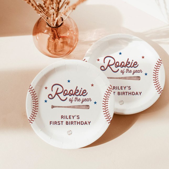Rookie of the Year First Birthday Party Paper Plate (Creator Uploaded)