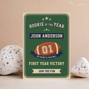Rookie Of The Year Football 1st Birthday Party Invitation