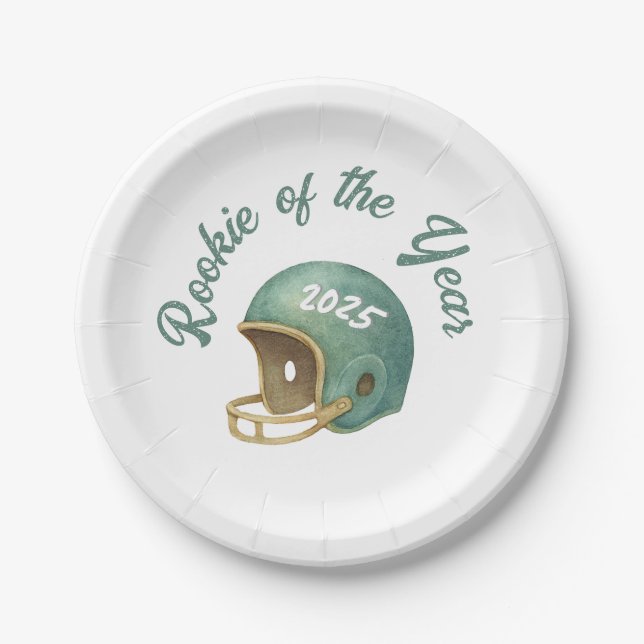 Rookie of the Year Football  Paper Plate (Front)