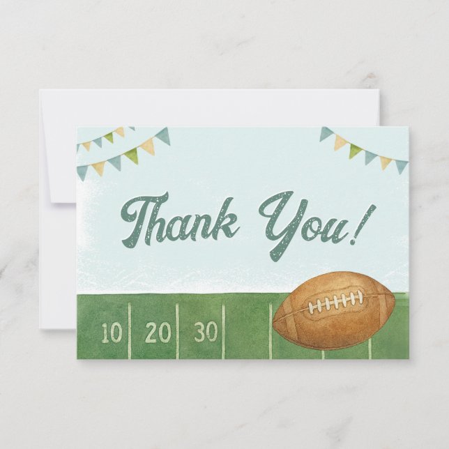 Rookie of the Year Football  Thank You Card (Front)
