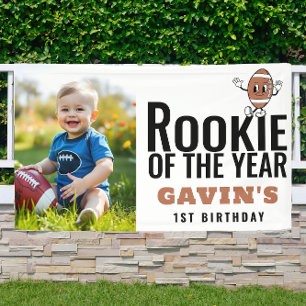 Rookie Of The Year Football Vinyl Birthday Banner