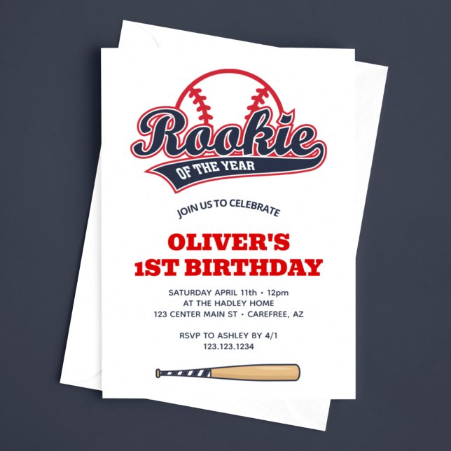 Rookie of the Year Kid's 1st Birthday Invitation (Creator Uploaded)