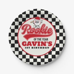 Rookie Of The Year Personalised Baseball Birthday  Paper Plate