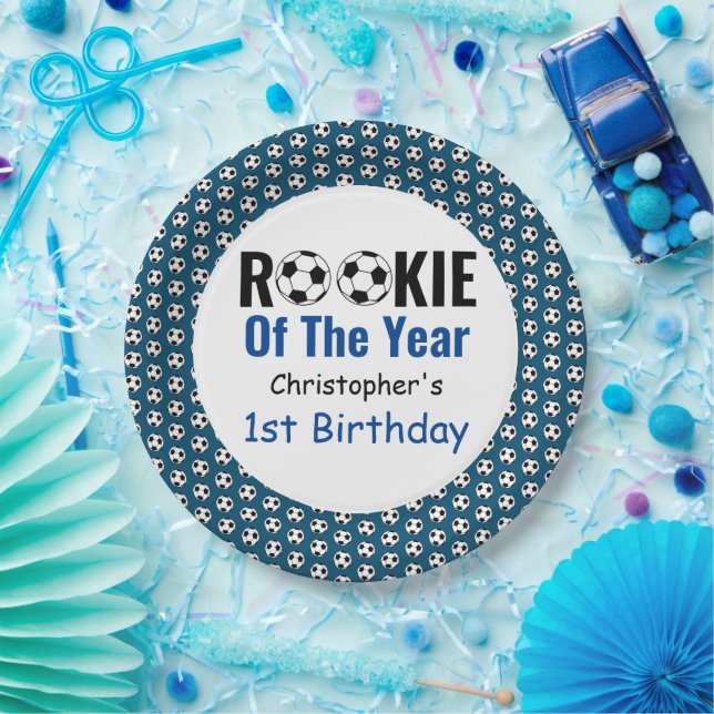 Rookie Soccer 1st Birthday Paper Plate (Party)