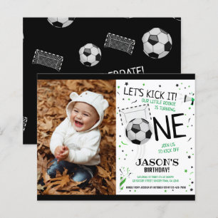 Rookie Soccer Budget Photo 1st Birthday Invite