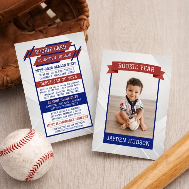 Rookie Year 1st Birthday Milestones Baseball Card (Creator Uploaded)