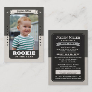 Rookie Year Basketball 1st Birthday Trading Card