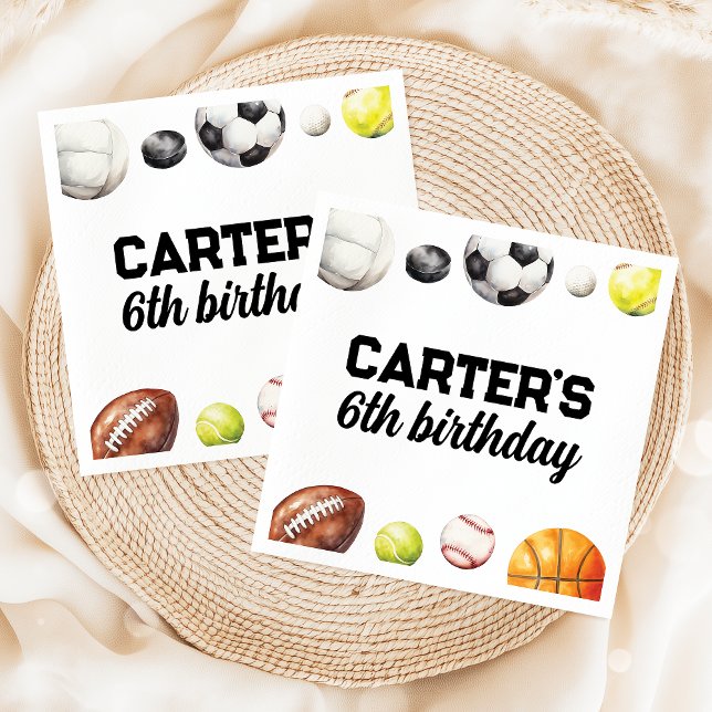 Rookie Year Sports Birthday Napkins (Creator Uploaded)