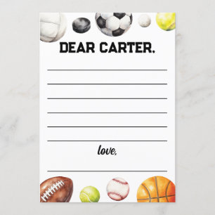 Rookie Year Sports Birthday Time Capsule Card