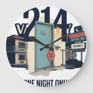 Room 214 Retro Motel Wall Clock