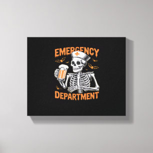 Room 2 Sided Emergency Department Halloween Nurse  Canvas Print