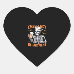 Room 2 Sided Emergency Department Halloween Nurse  Heart Sticker