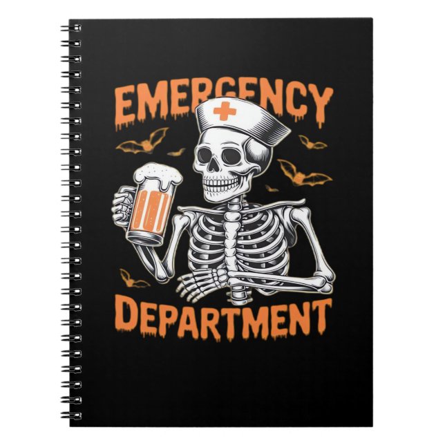 Room 2 Sided Emergency Department Halloween Nurse  Notebook (Front)