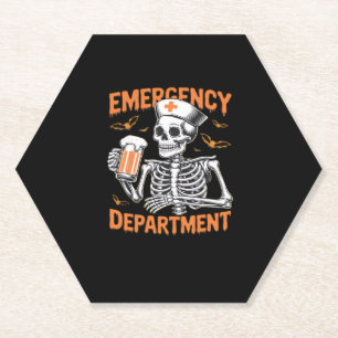 Room 2 Sided Emergency Department Halloween Nurse Paper Coaster