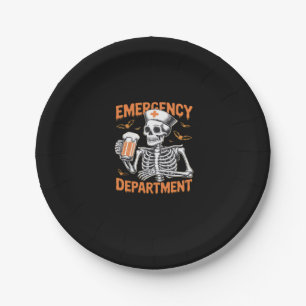 Room 2 Sided Emergency Department Halloween Nurse  Paper Plate