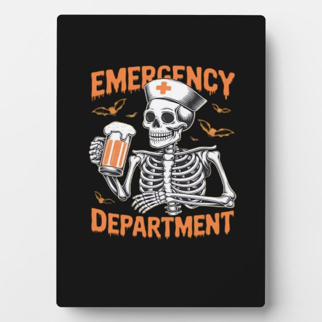Room 2 Sided Emergency Department Halloween Nurse  Plaque (Front)