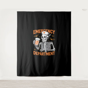 Room 2 Sided Emergency Department Halloween Nurse  Tapestry