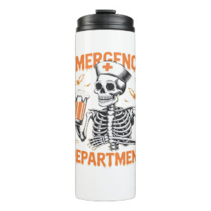Room 2 Sided Emergency Department Halloween Nurse  Thermal Tumbler