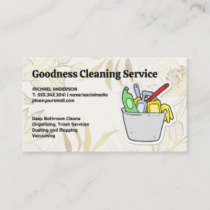 Room Cleaning Tools in Bucket Business Card