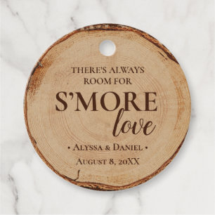 Room for S'mores Love Custom Rustic Wedding Favour Tags