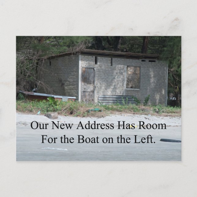 Room For the Boat Funny Change of Address Announcement Postcard (Front)