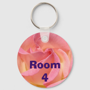 Room # keychains Numbered Room Key chains Rose