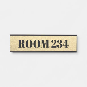 Room Number Door Sign Gold Black Hotel Office
