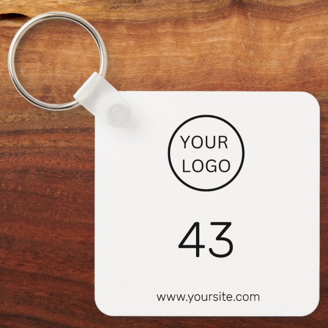 Room Number Logo Hospitality Business Elegant  Key Ring (Front)