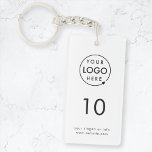 Room Number | Logo Hospitality Business Modern Key Ring<br><div class="desc">A simple custom white business template in a modern minimalist style which can be easily updated with your company logo, room number and text. The perfect design for a hotel, motel, guest house, bed and breakfast, hospitality setting or to label the keys in your office building. The pIf you need...</div>