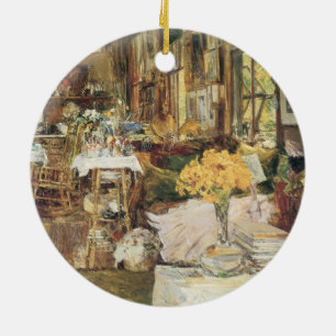 Room of Flowers by Childe Hassam, Vintage Fine Art Ceramic Tree Decoration