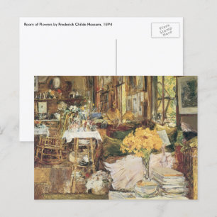 Room of Flowers by Childe Hassam, Vintage Fine Art Postcard