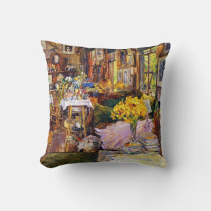 Room of Flowers by Frederick Childe Hassam Cushion