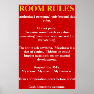 Room Rules Poster
