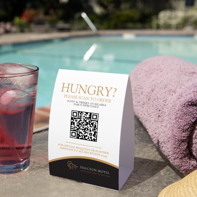 Room service food ordering Hotel QR black gold (Insitu(On Table))