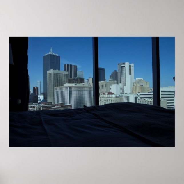 Room View of Dallas Skyline, Texas Poster (Front)