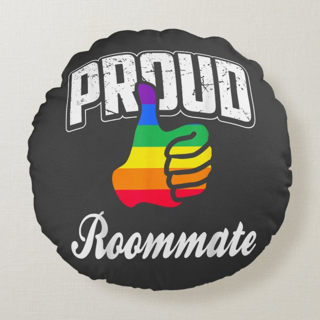 Roommate Gay Pride Round Cushion (Front)