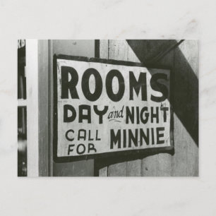 Rooms For Rent, 1939 Postcard
