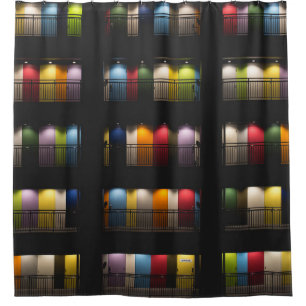 ROOMS WITH ASSORTED-COLOR DOORS SHOWER CURTAIN