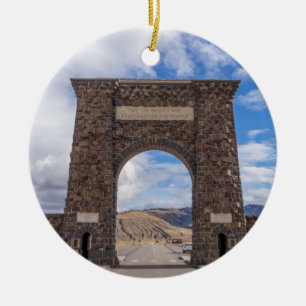 Roosevelt Gate Entrance Yellowstone Ceramic Tree Decoration