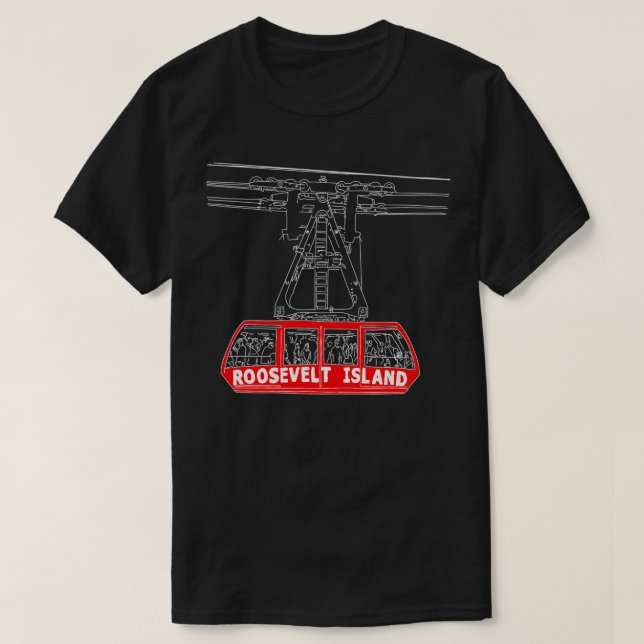 Roosevelt Island Tram Hand Drawn New York City  T-Shirt (Design Front)
