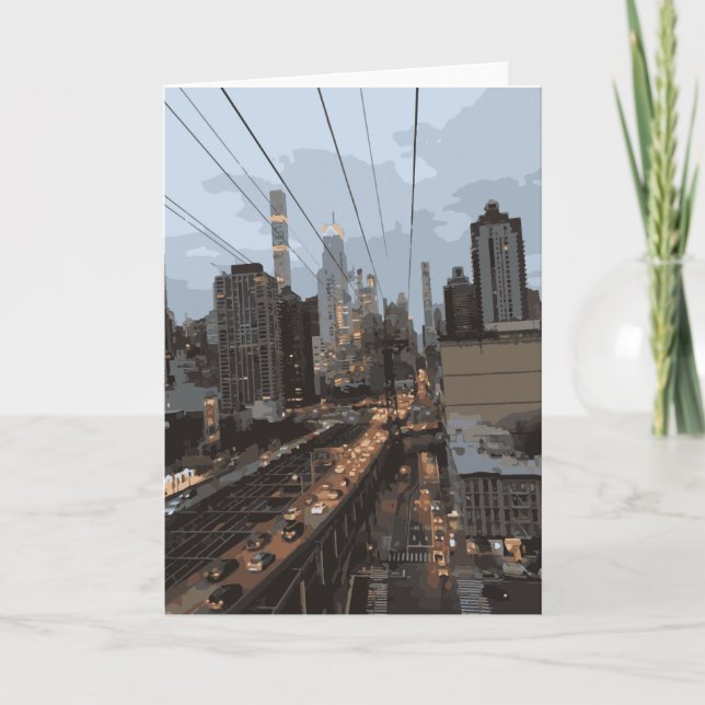 Roosevelt Island Tram New York City Sky View Card (Front)