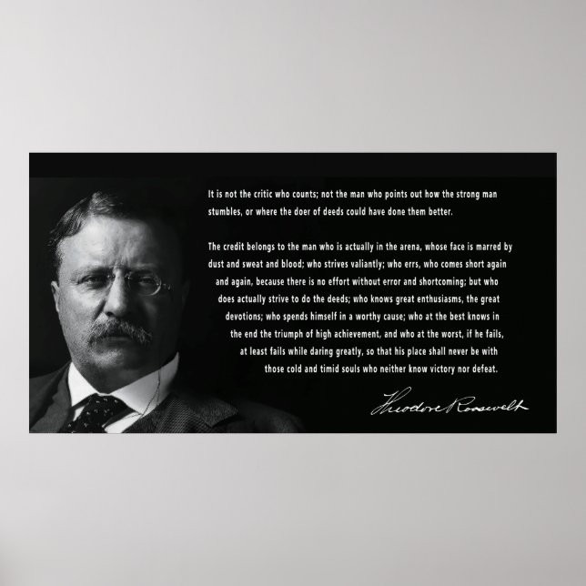 ROOSEVELT MAN in the ARENA SPEECH Poster (Front)
