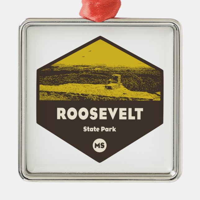 Roosevelt State Park Mississippi Metal Tree Decoration (Front)